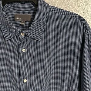 Vince Long Sleeve Button Down Shirt in XL Blue and White